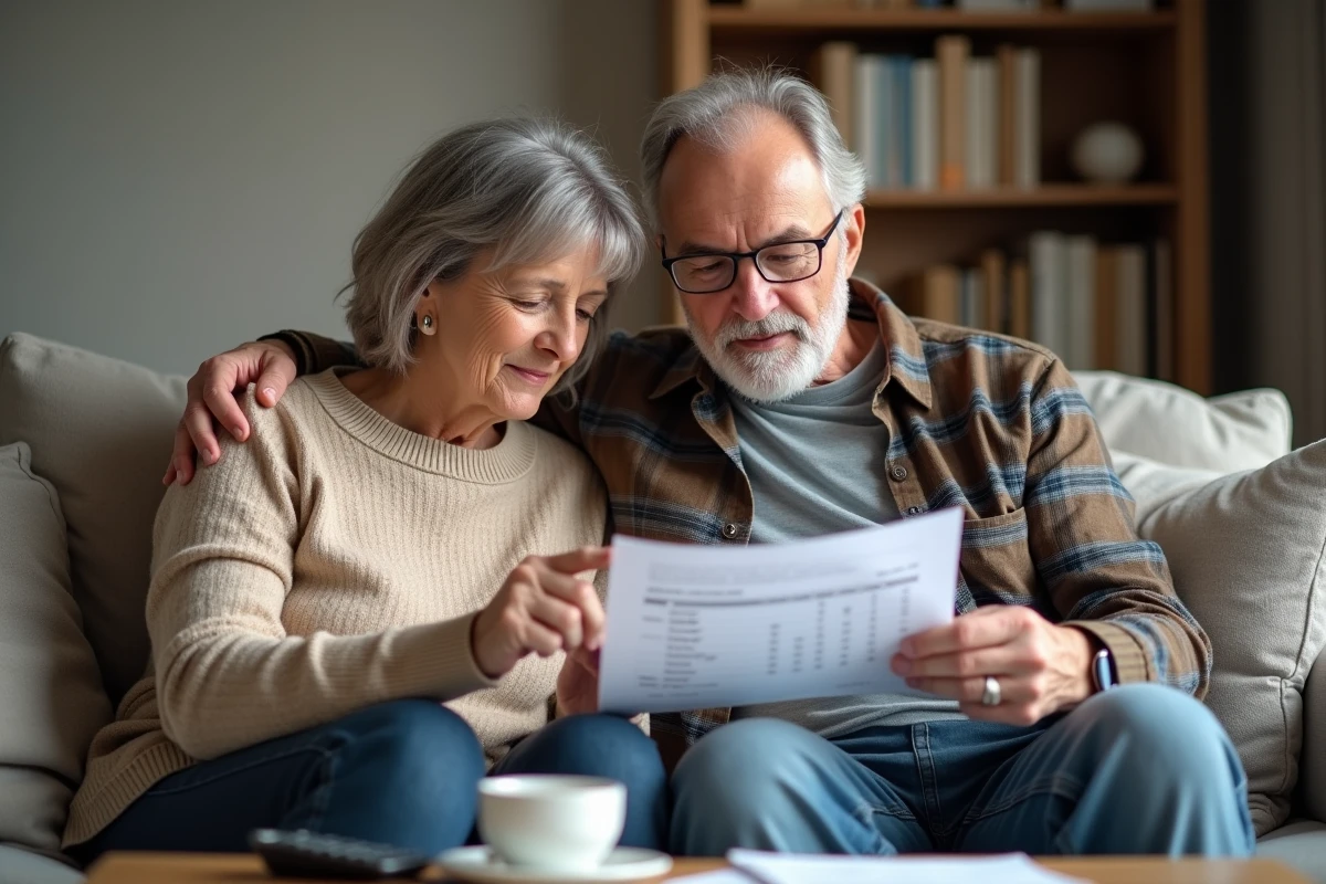 Couple de futurs retraités examinant ensemble le calendrier de paiement de leur retraite complémentaire 2026