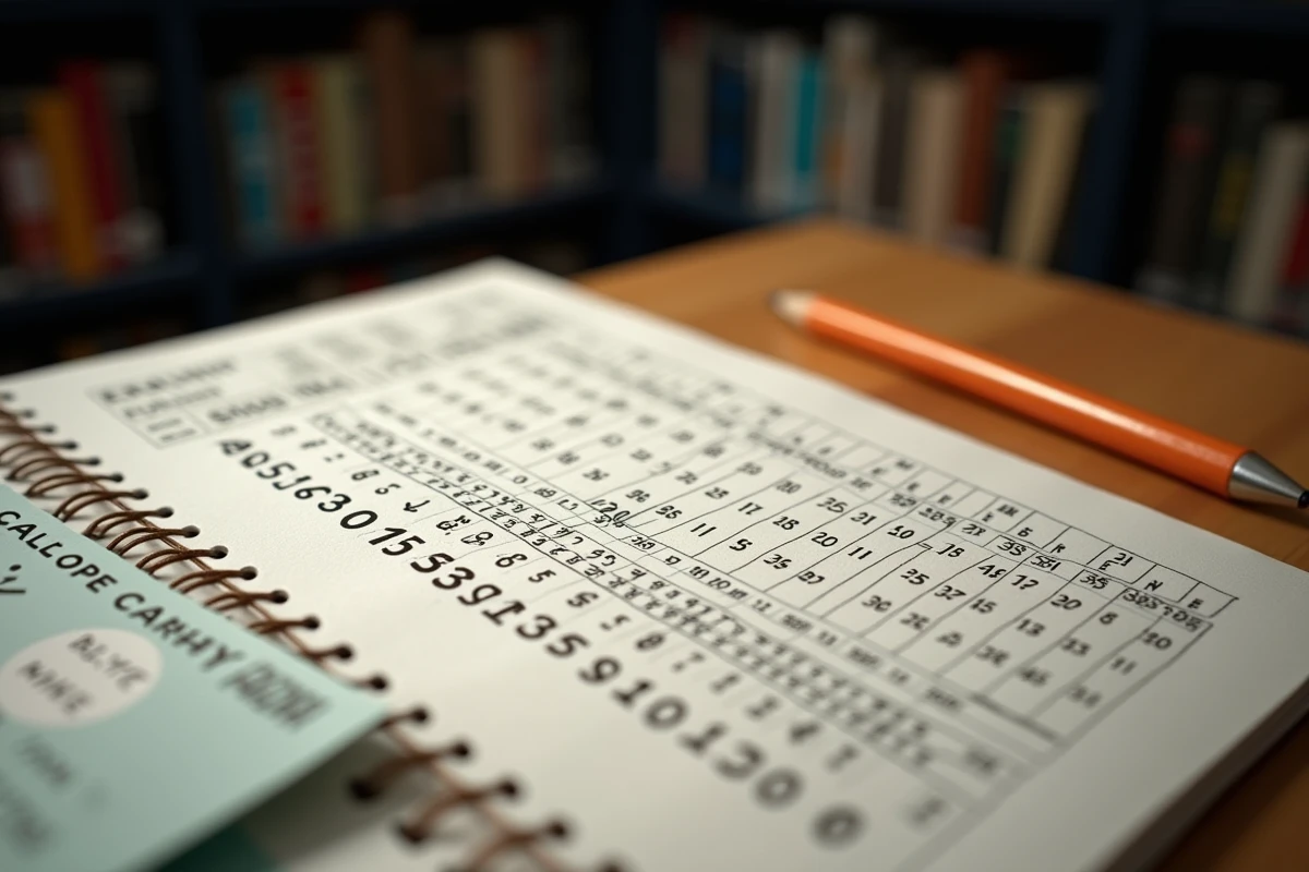 Tickets Euromillions et carnet de notes manuscrites avec analyse des numéros gagnants récents